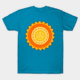 Sun sea spirals mandala orange T-Shirt